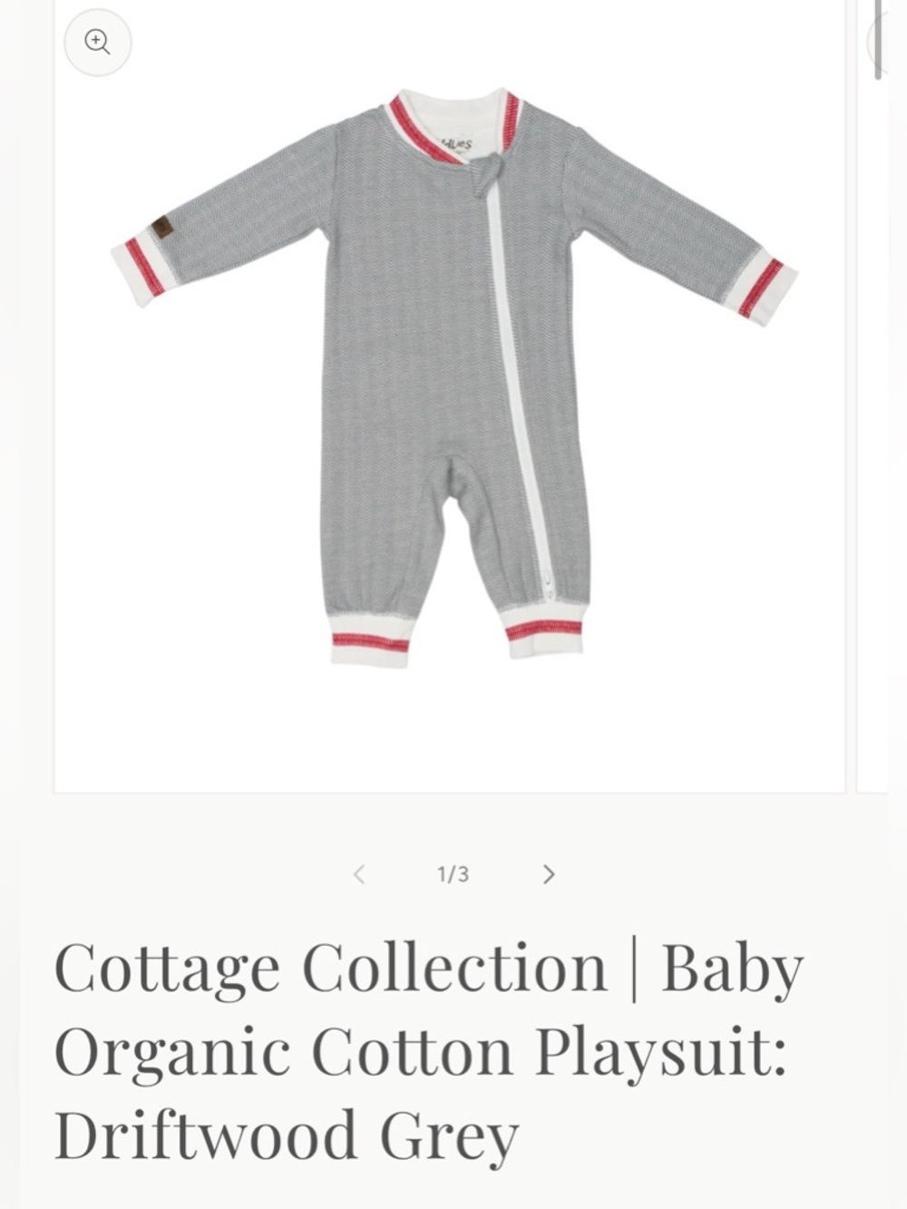 Juddlies - Cozy Gray and Pink One Piece Romper/Sleeper with Full-Length Zipper